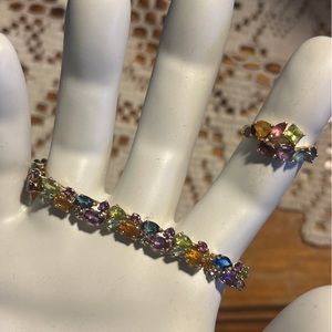 Amazing 14k gold and crystal set